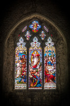 stained glass window in a cathedral 