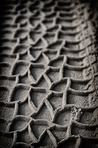 tire tracks in sand 