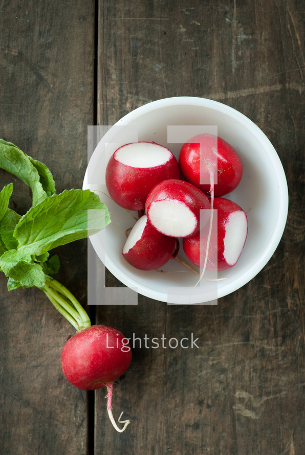 radishes in a bowl 