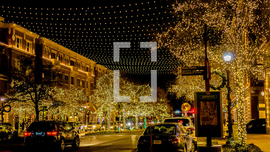 Christmas lights downtown 