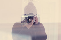 double exposure camera and photographer 