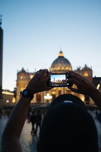 taking a picture of St Peter's Basilica 