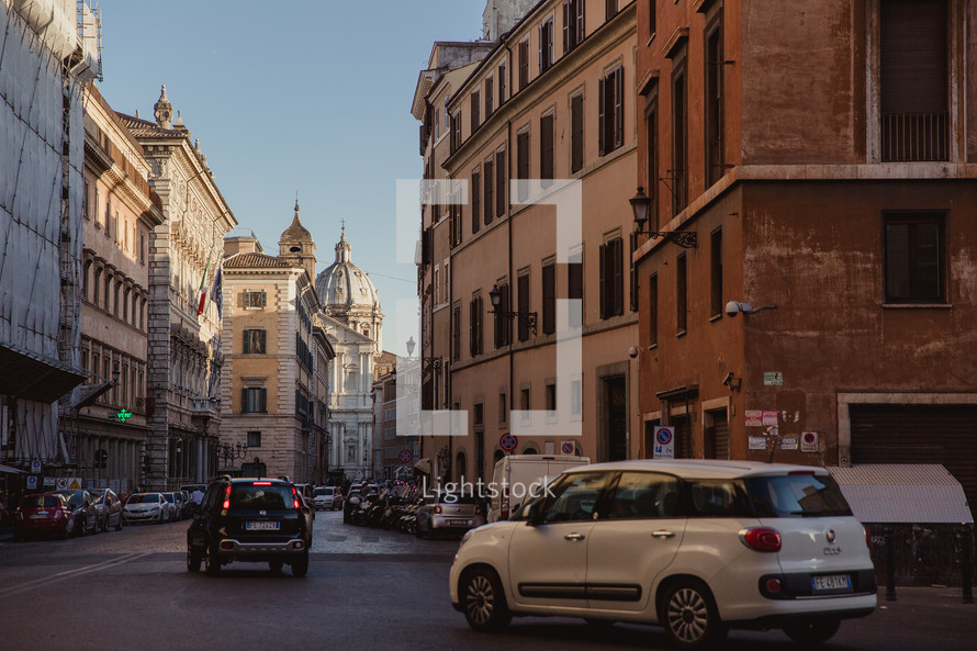 cars driving on the streets of Italy 