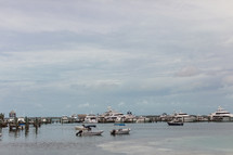 boats in a marina in the Bahamas 