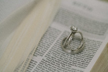 Wedding rings on bible