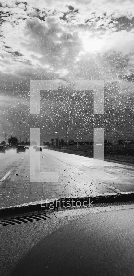 driving in a rain storm 