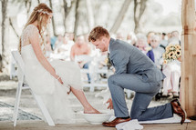 foot washing ceremony at a wedding 