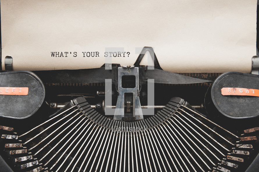 What's your story ? on a vintage typewriter 
