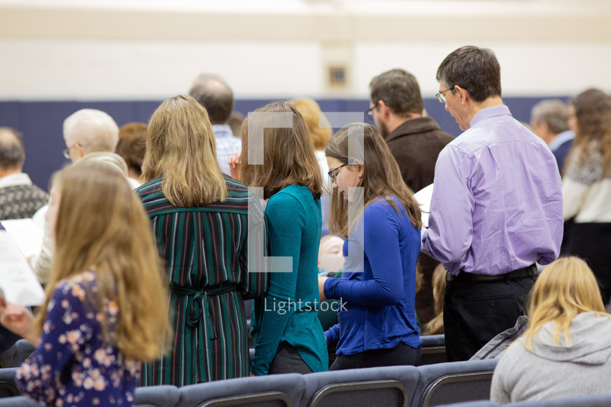 parishioners at a worship service 