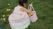 girl at an Easter egg hunt 