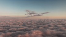 Aerial view above the clouds during morning