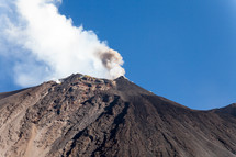 Lipari Islands smoke from volcano 