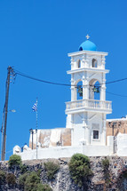 church bell tower in Santorini 