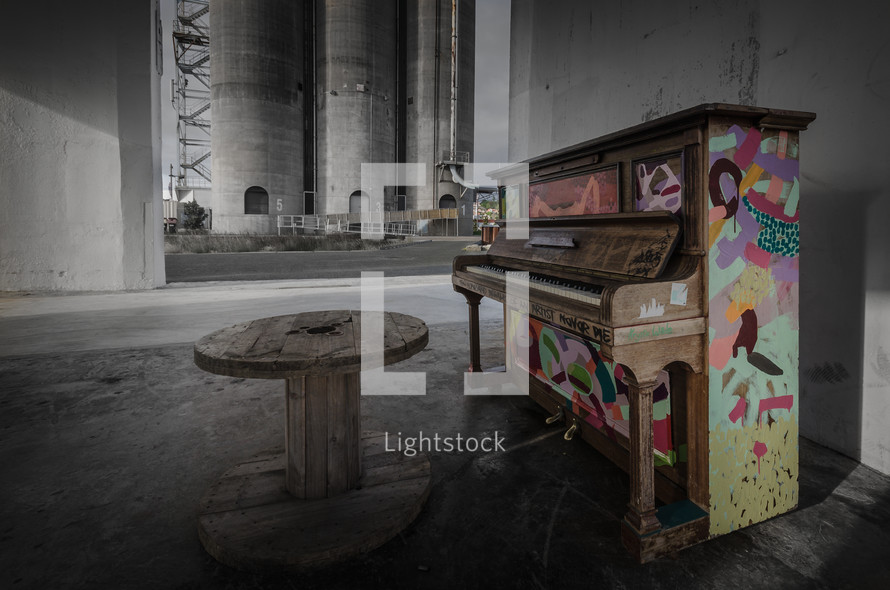 colorful piano outdoors