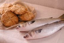 Bread and fish. 