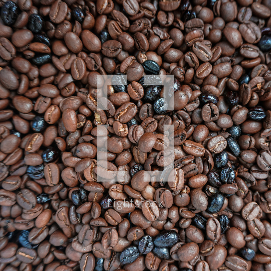 roasted coffee beans background, brown colors