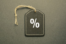 percentage symbol on the black price tag, black friday