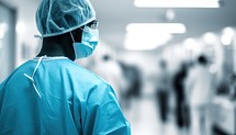 Surgeon in operating room at hospital. Medical healthcare and doctor staff service.