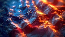 Close up of American flag stars