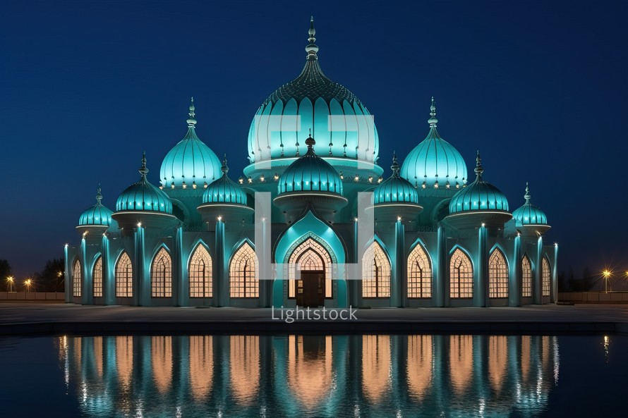 Beautiful mosque at night