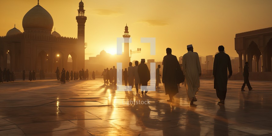  Sunset at the Mosque
