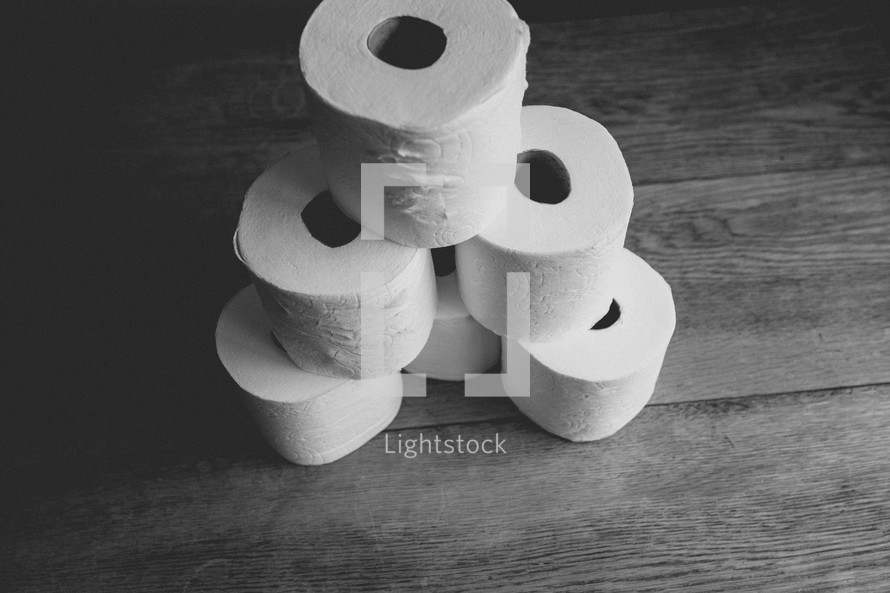 stack of toilet paper rolls