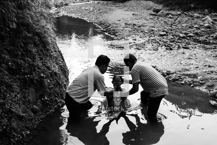 Baptism in water in Nepal 