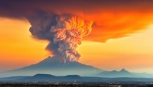 Volcanic Eruption at Sunset
