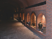 Historic basement with brick wall