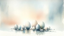 Easter eggs in watercolor style. Easter background.