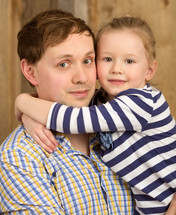 Portrait of father and beautiful little daughter