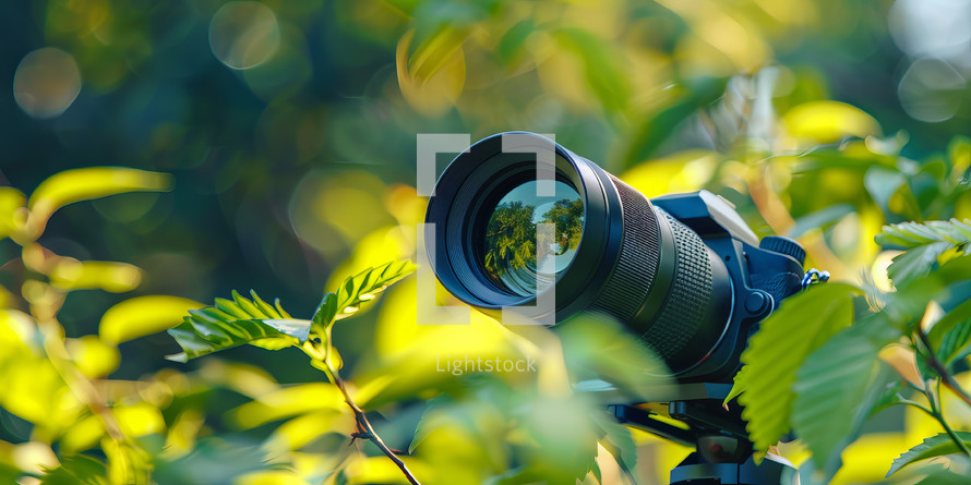  Camera lens captures vibrant forest scenery