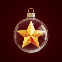 Christmas ball ornament with star 