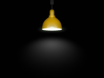light from a lamp in a dark room 