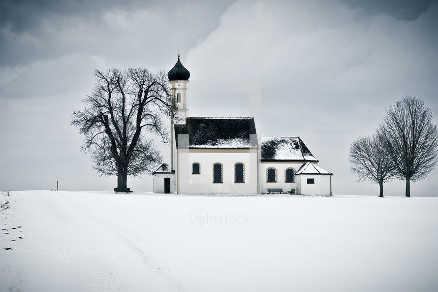 church in winter 