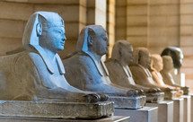 row of sphinx statues 