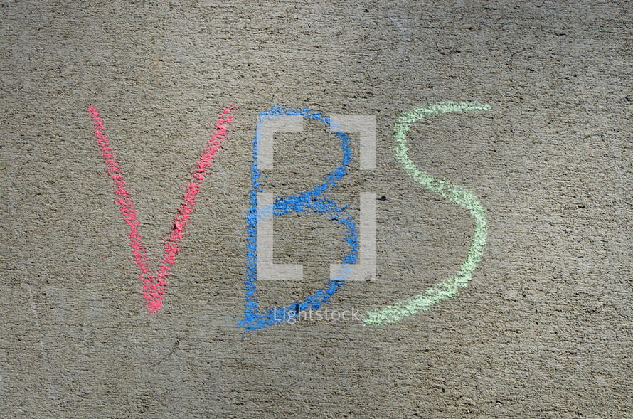 VBS in sidewalk chalk 