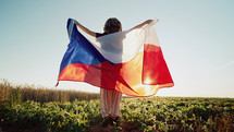 Czech boy with flag