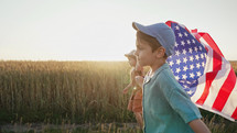 Boys with an American Flag