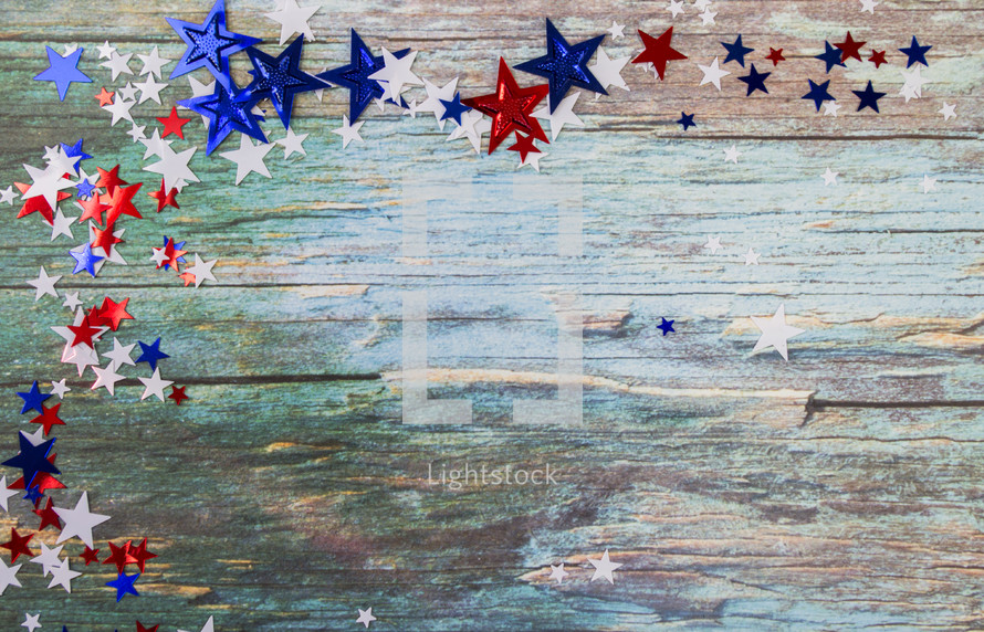 stars on a wood background 