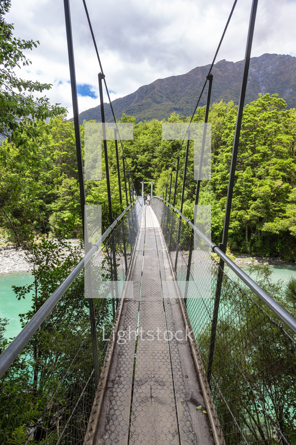 bridge over Haast River Landsborough Valley New Zealand