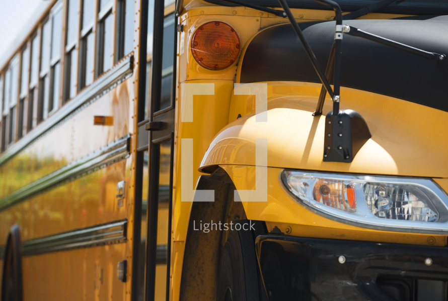 front of a school bus 