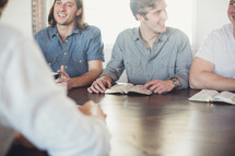 discussion at a men's group Bible study 