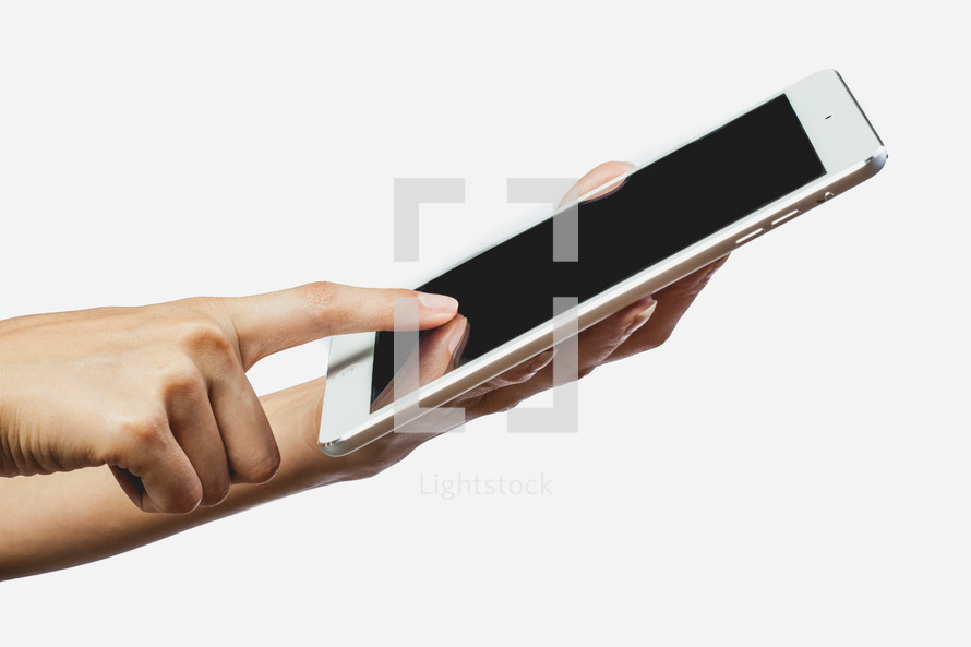 finger on a cellphone screen 