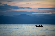 fishermen at sunset 