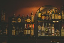 liquor bottles in a bar 