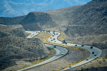 winding road in Arizona mountains 