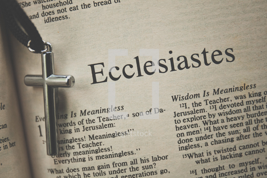 Ecclesiastes and a cross necklace 