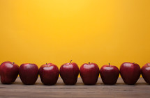 row of apples 