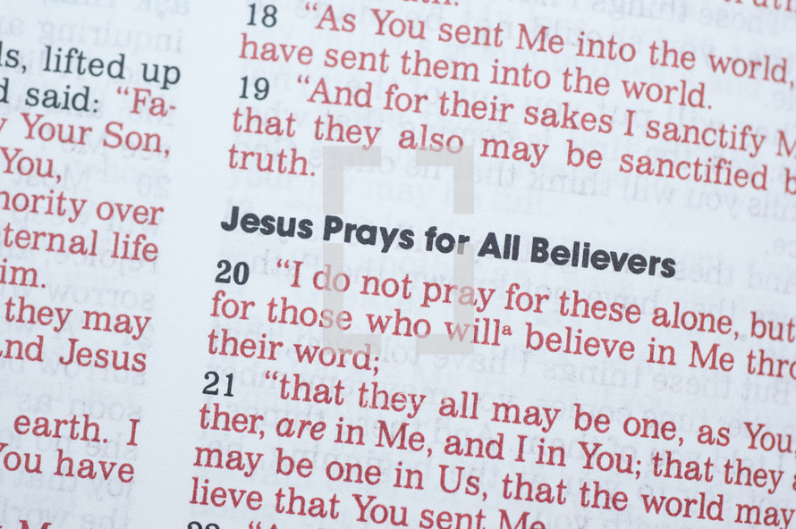 Jesus Prays for all believers Bible scripture 